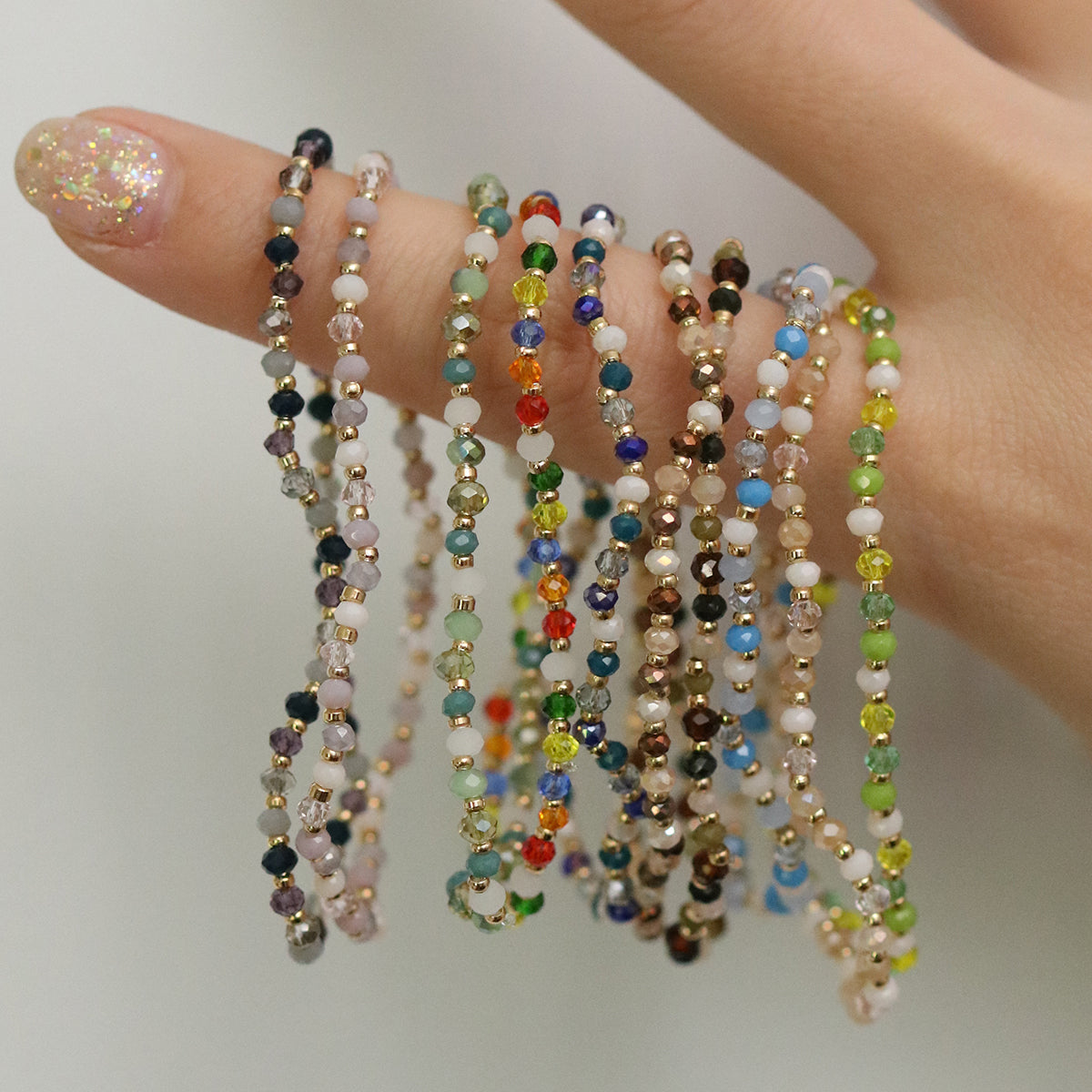 Pulsera elástica de piedras preciosas