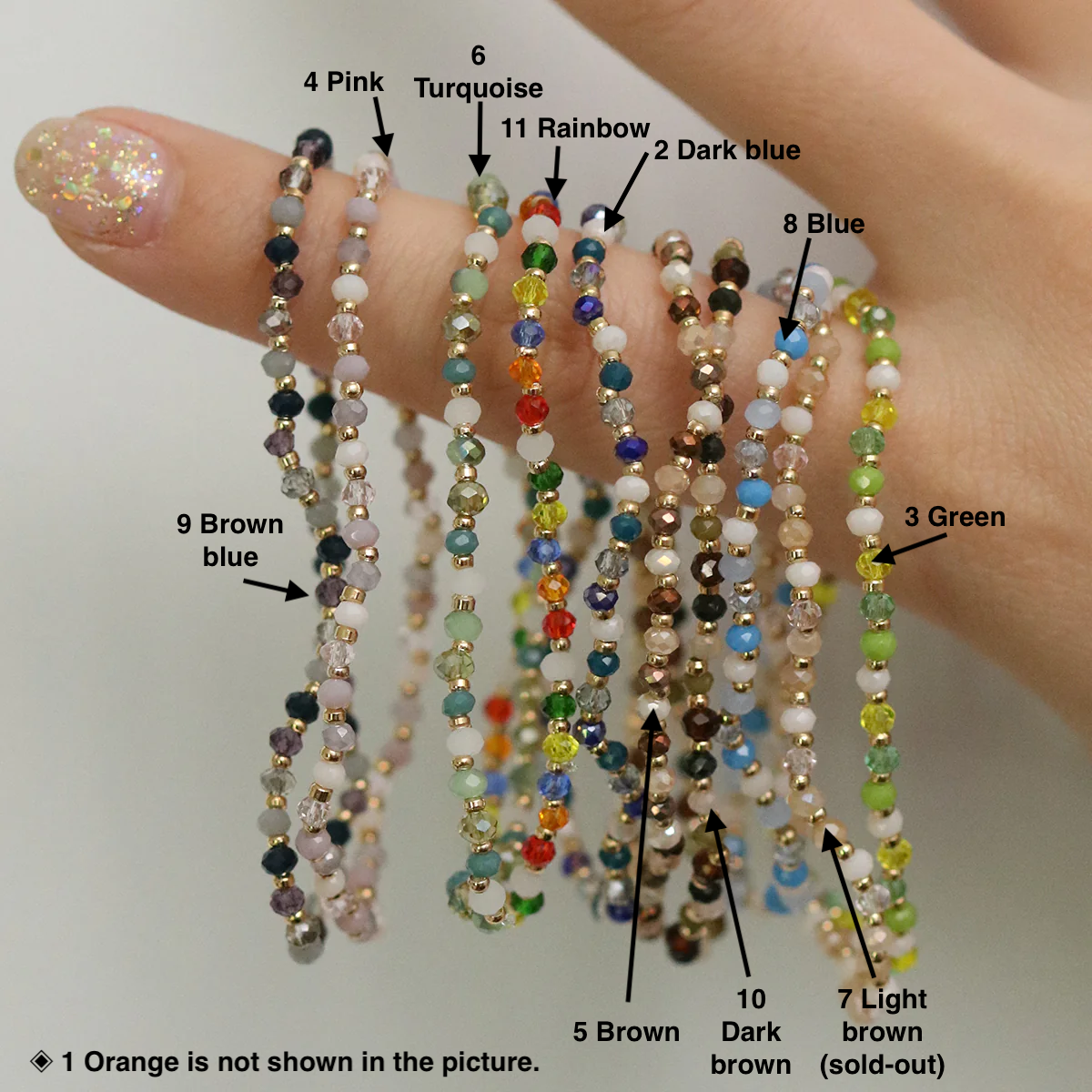 Pulsera elástica de piedras preciosas