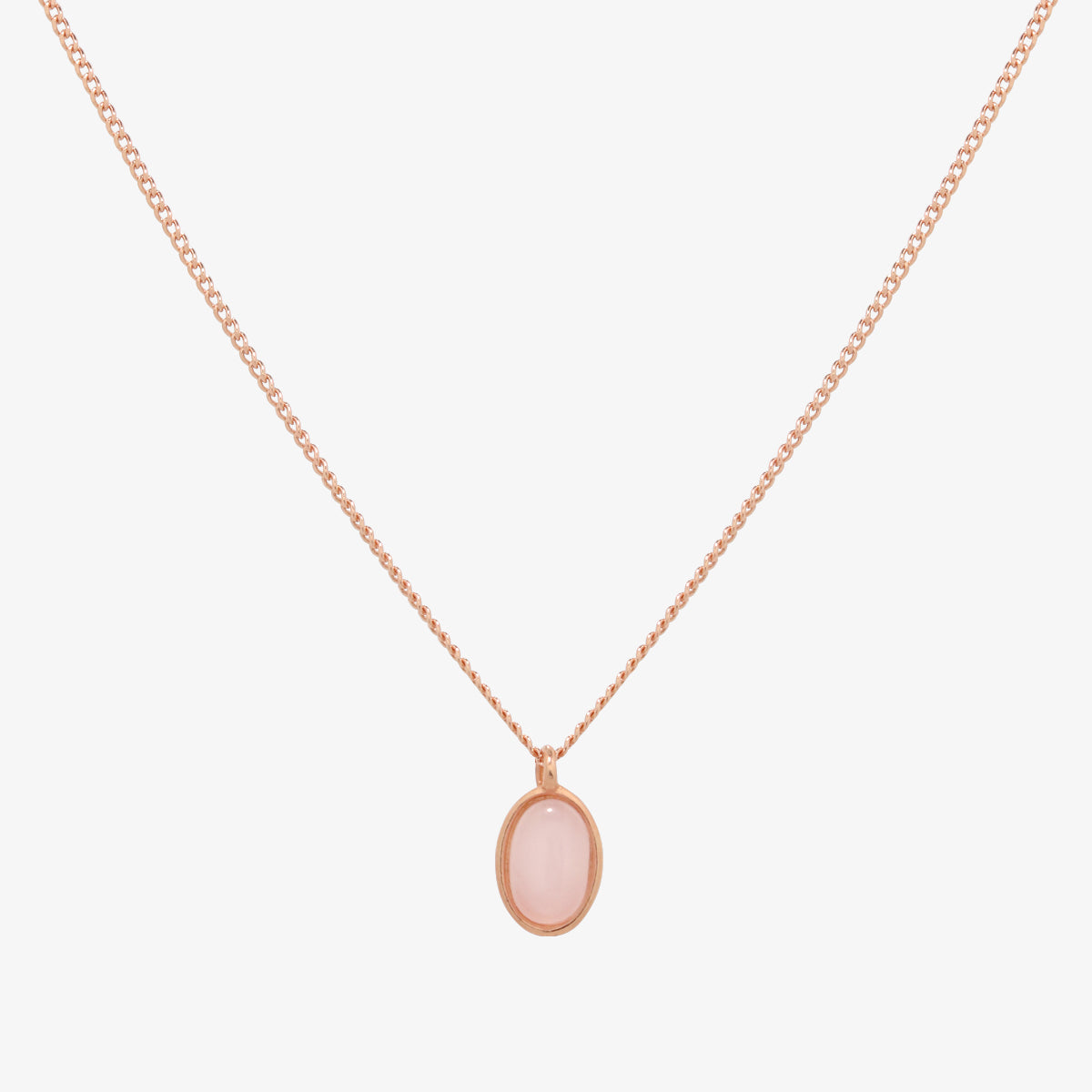 Gemstone oval pendant necklace
