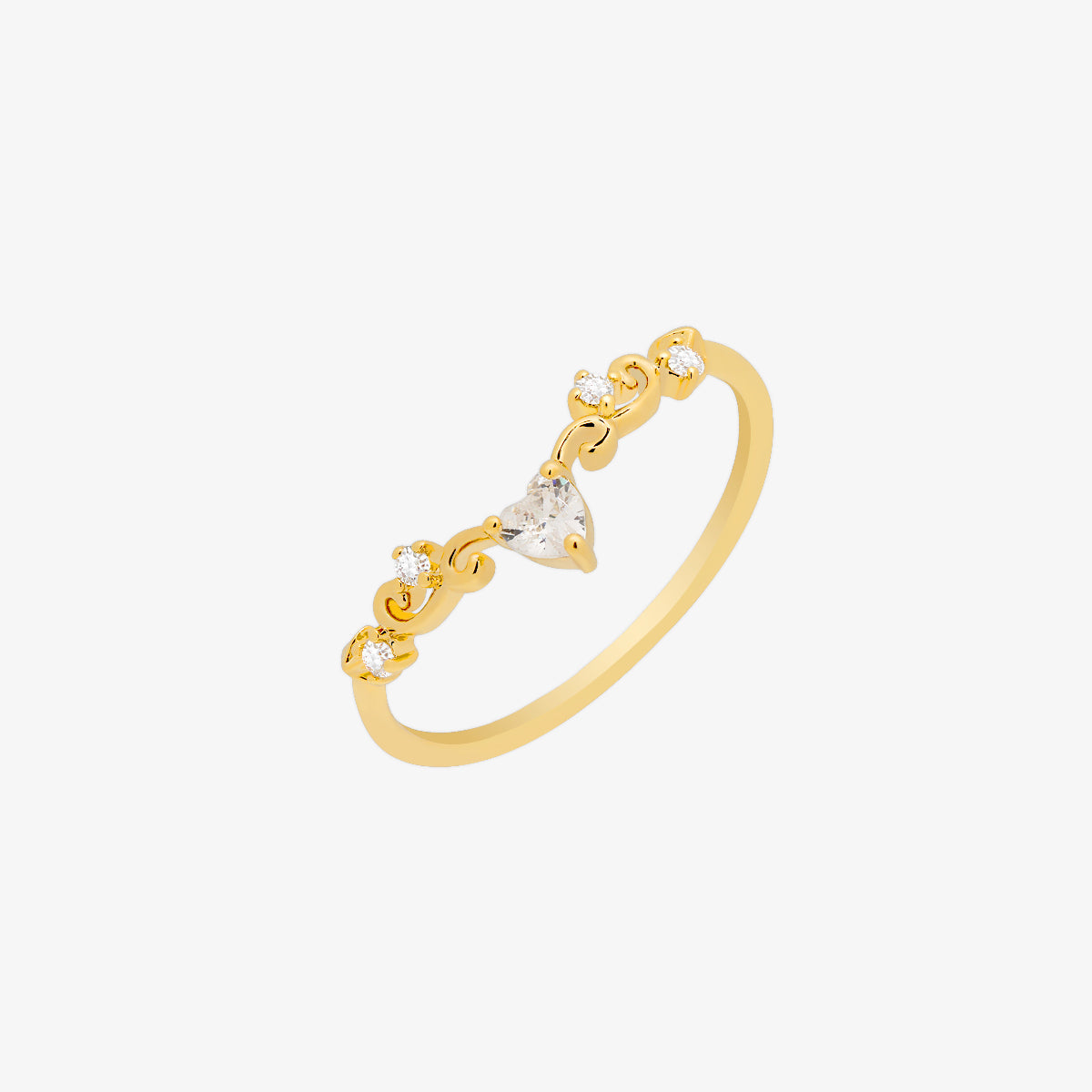 Elegante anillo de corazón