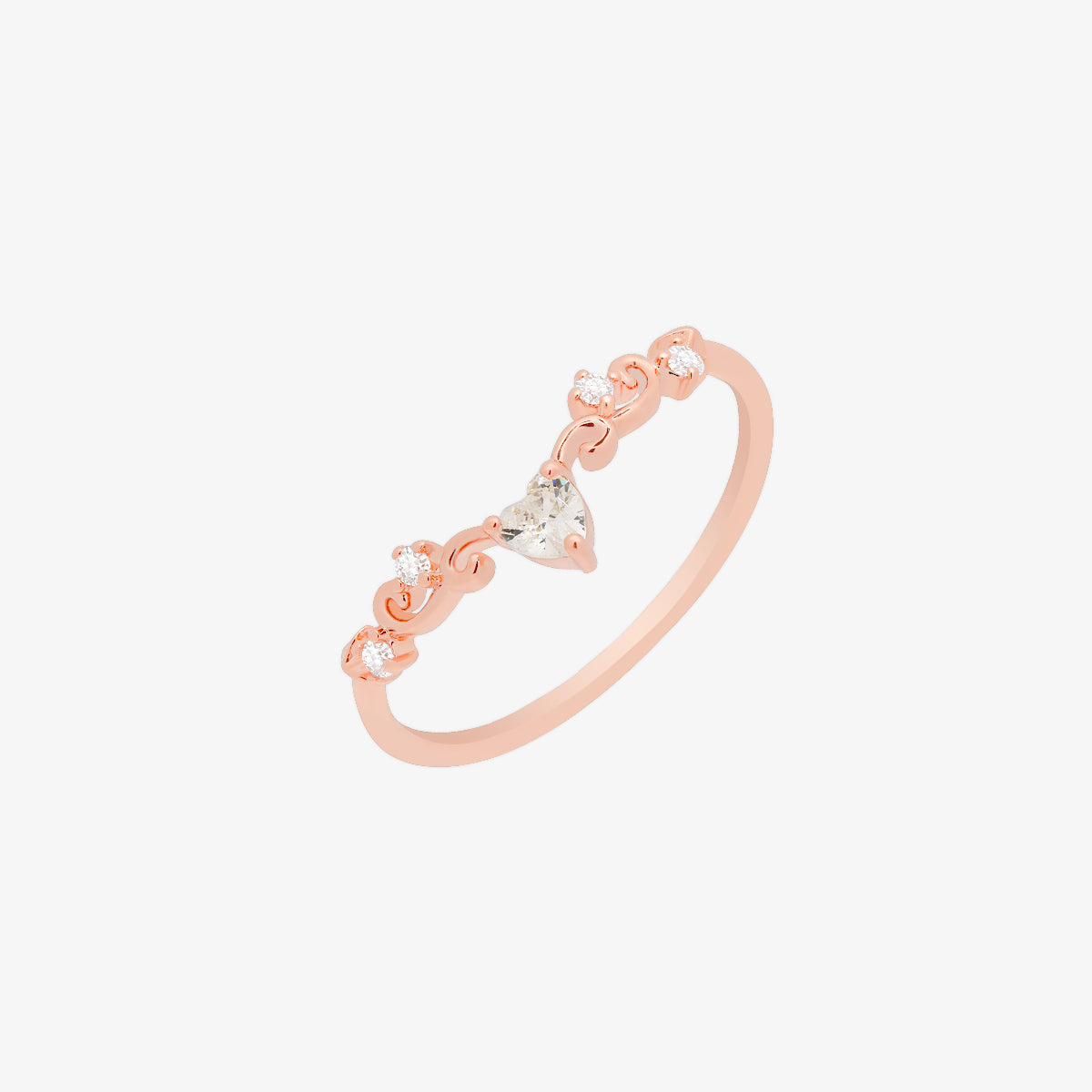 Elegante anillo de corazón